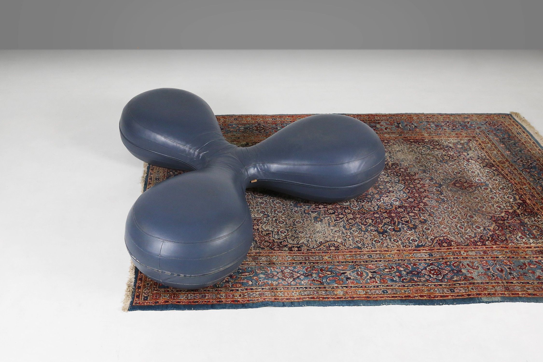 Leather Pouf by Lowie Vermeersch for Durlet, Belgium 1999thumbnail